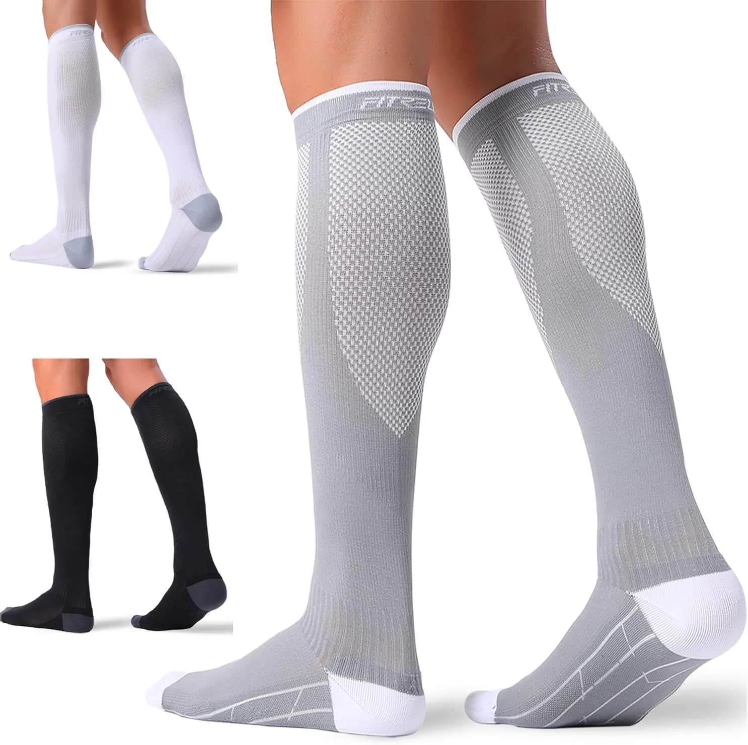 FITRELL 3 pares de calcetines de compresión para mujeres y hombres — imagen 1