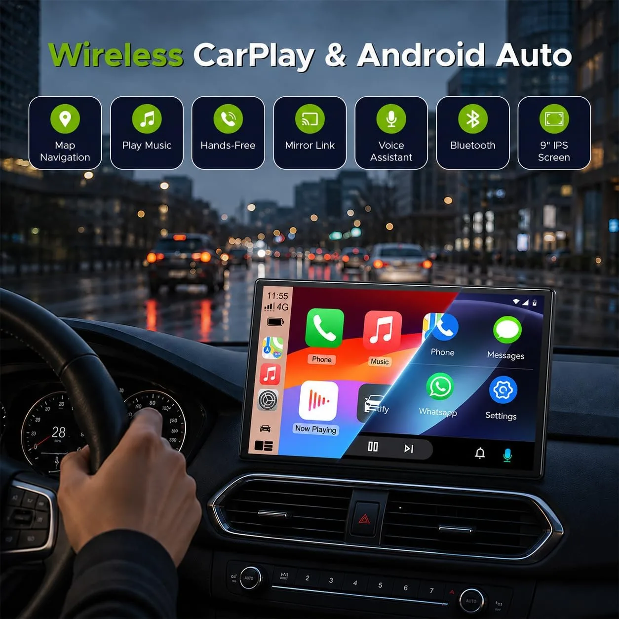 pantalla portátil para automóvil de 9 pulgadas con CarPlay — imagen 2