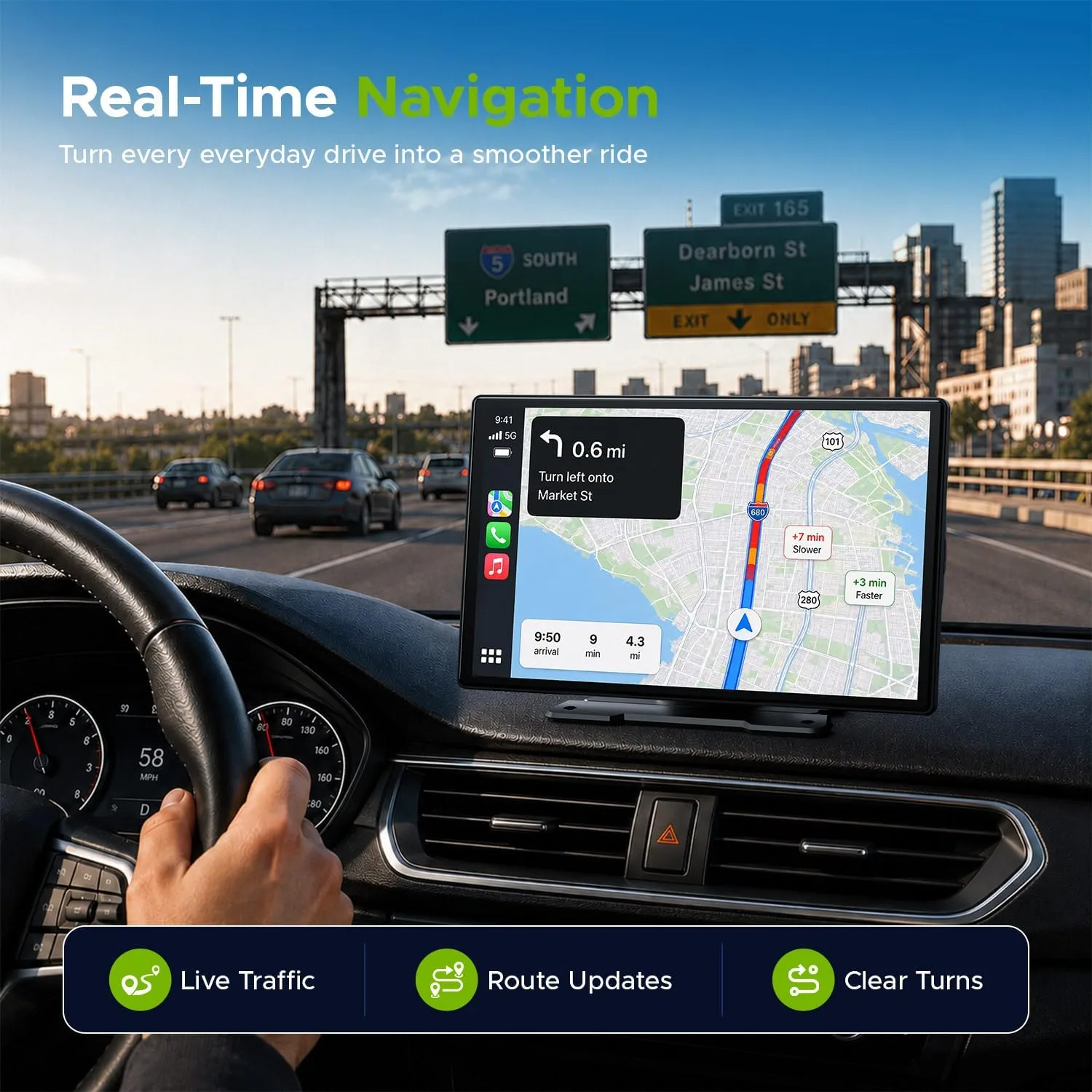 pantalla portátil para automóvil de 9 pulgadas con CarPlay — imagen 4