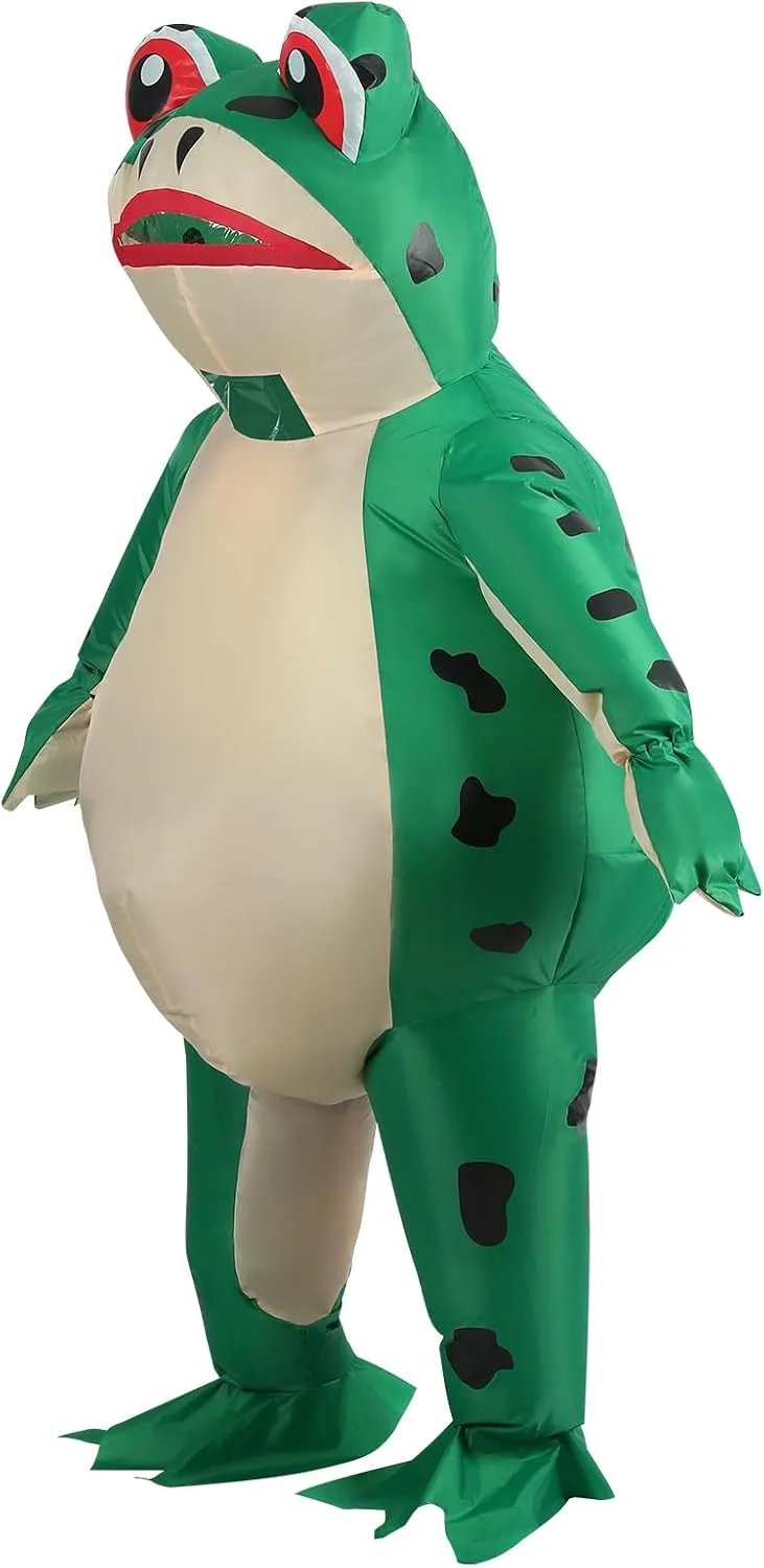 Disfraz inflable de rana verde para adultos, traje completo con bomba de aire incluida — imagen 3