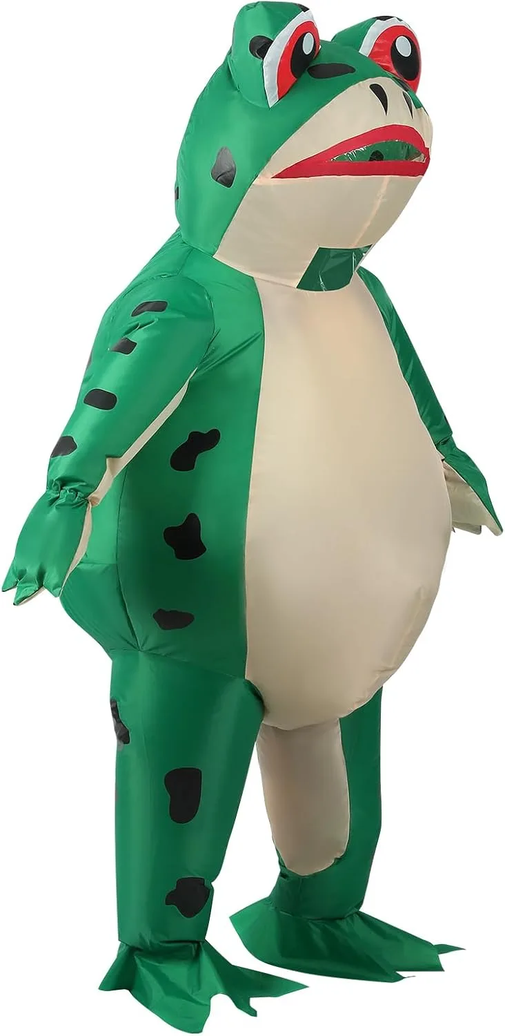 Disfraz inflable de rana verde para adultos, traje completo con bomba de aire incluida — imagen 2