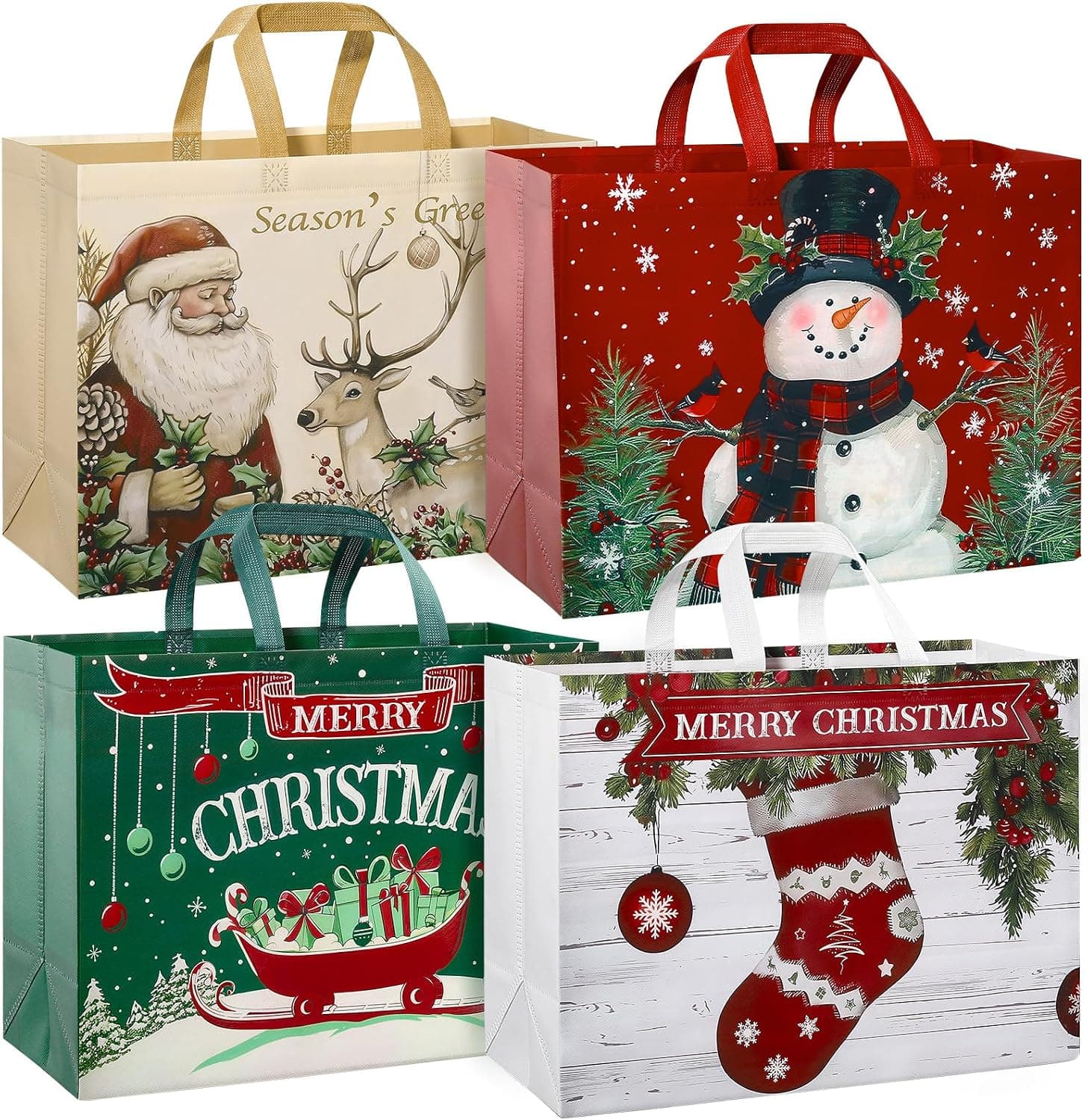 Bolsas de Regalo Navidad Grandes 43 cm Reutilizables Pack x12 — imagen 1