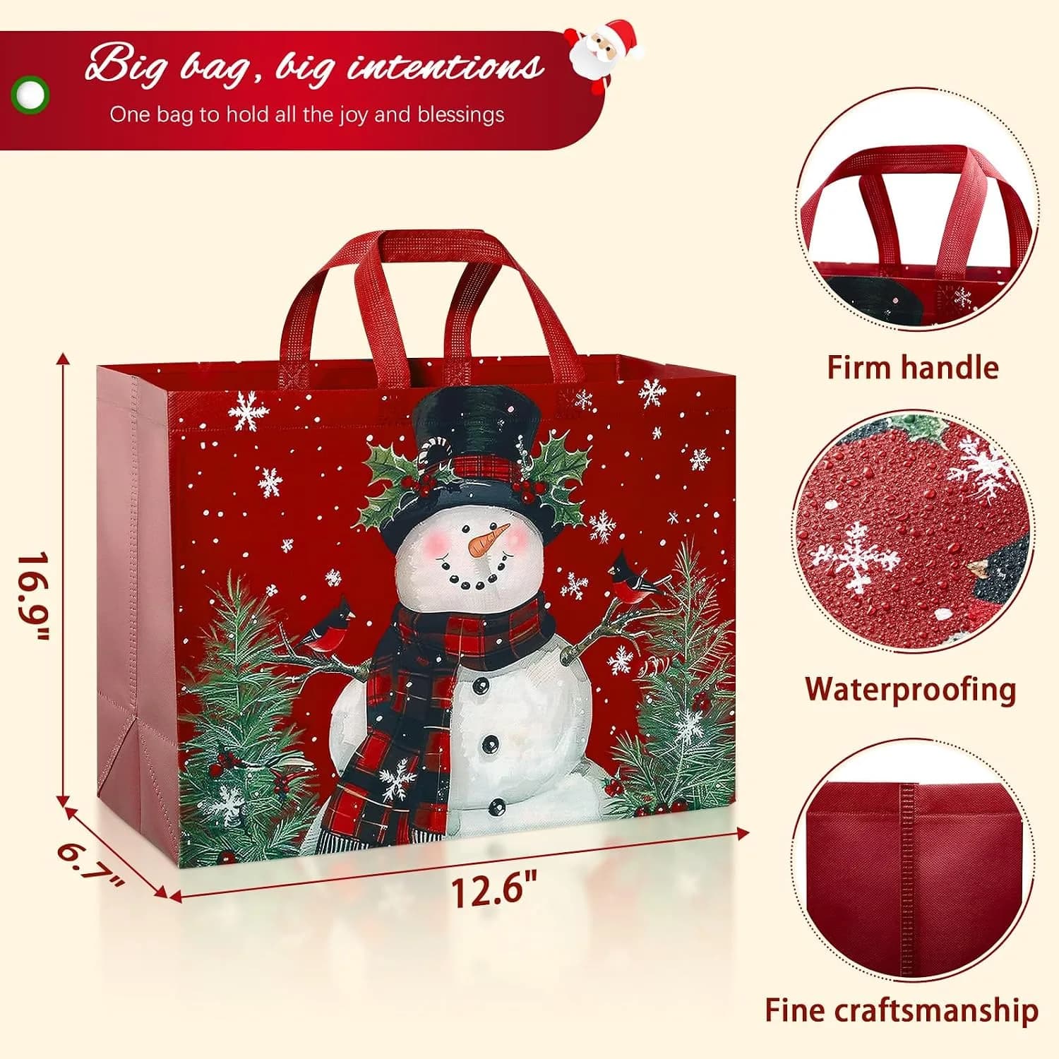 Bolsas de Regalo Navidad Grandes 43 cm Reutilizables Pack x12 — imagen 3