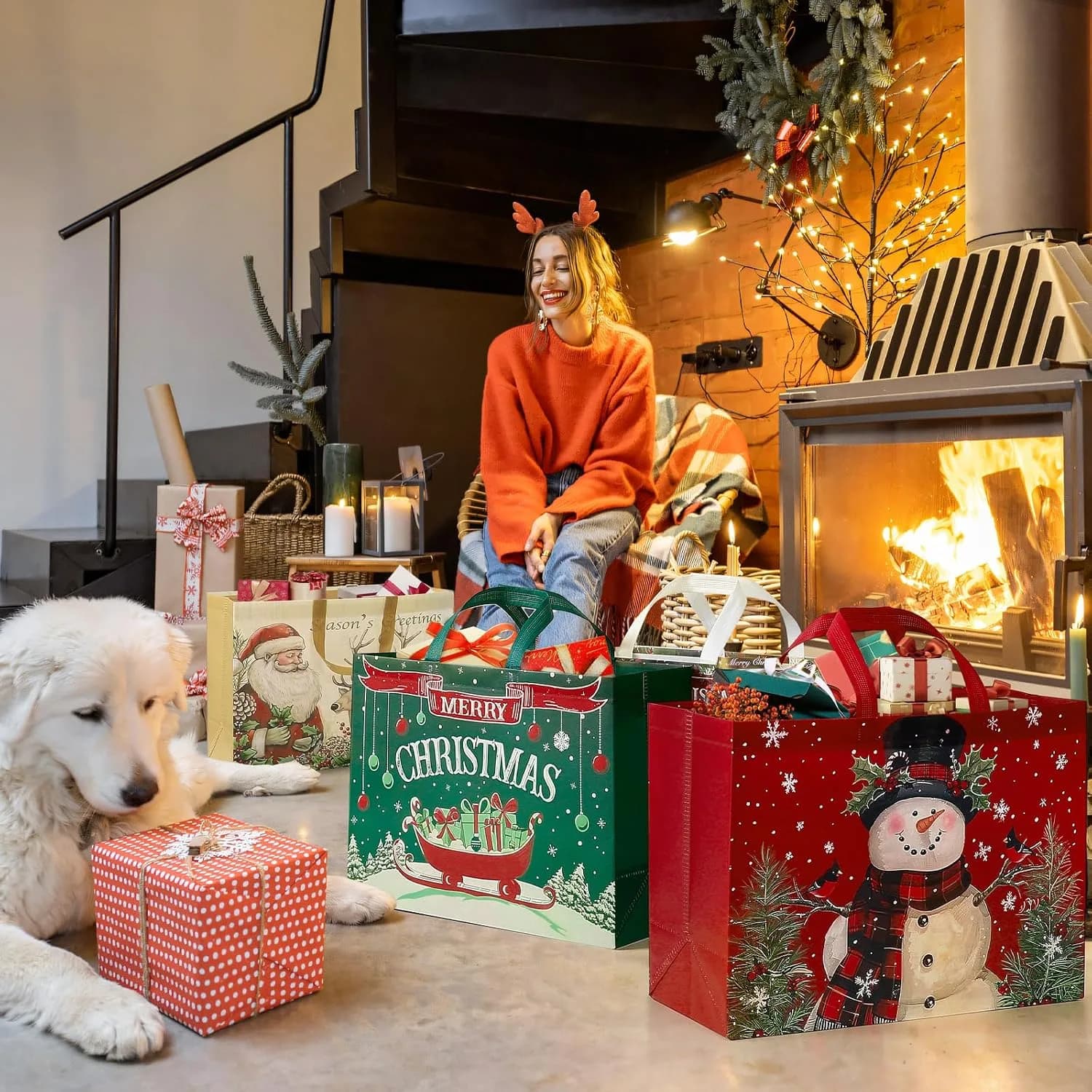 Bolsas de Regalo Navidad Grandes 43 cm Reutilizables Pack x12 — imagen 5