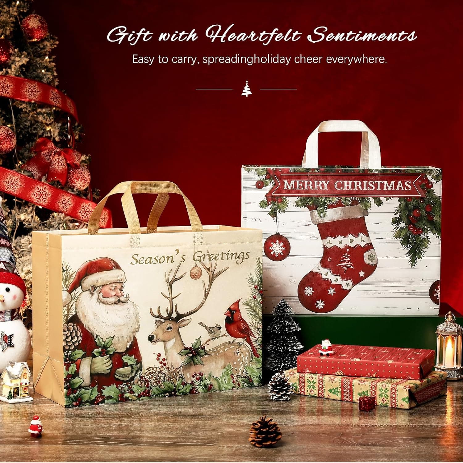 Bolsas de Regalo Navidad Grandes 43 cm Reutilizables Pack x12 — imagen 2
