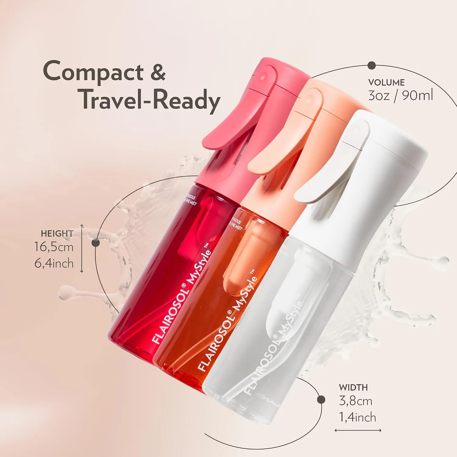 FLAIROSOL MyStyle - Botella de spray continuo de viaje, paquete de 3 — imagen 5