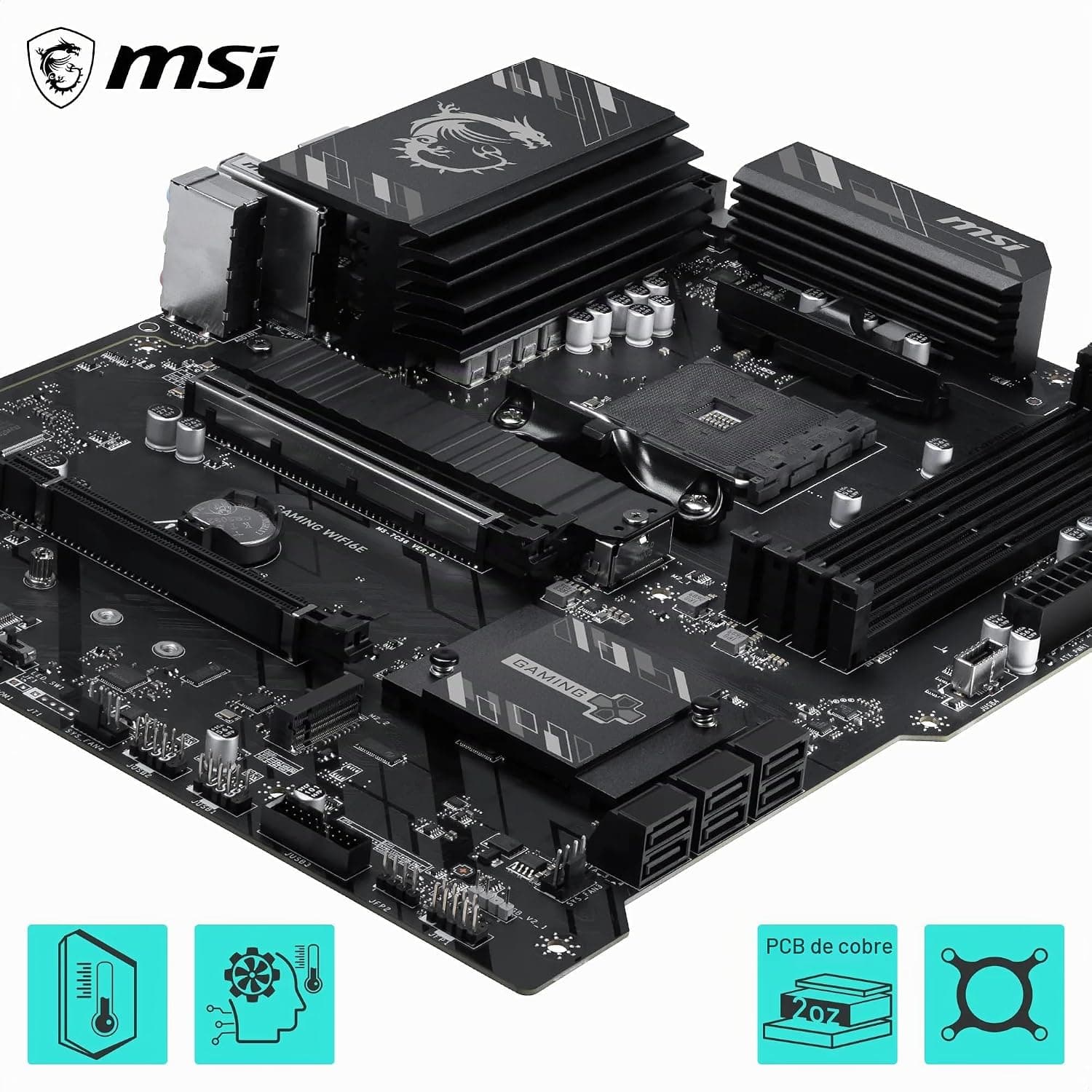 MSI B550 Gaming WIFI6E Motherboard, ATX - Compatible con AMD Ryzen 5000 Series, 5000 Serie G, 4000 G-Series y 3000 Procesadores, AM4 -… — imagen 4