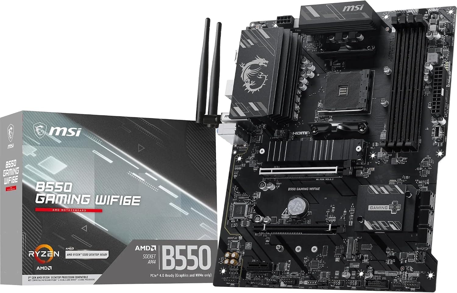MSI B550 Gaming WIFI6E Motherboard, ATX - Compatible con AMD Ryzen 5000 Series, 5000 Serie G, 4000 G-Series y 3000 Procesadores, AM4 -… — imagen 1