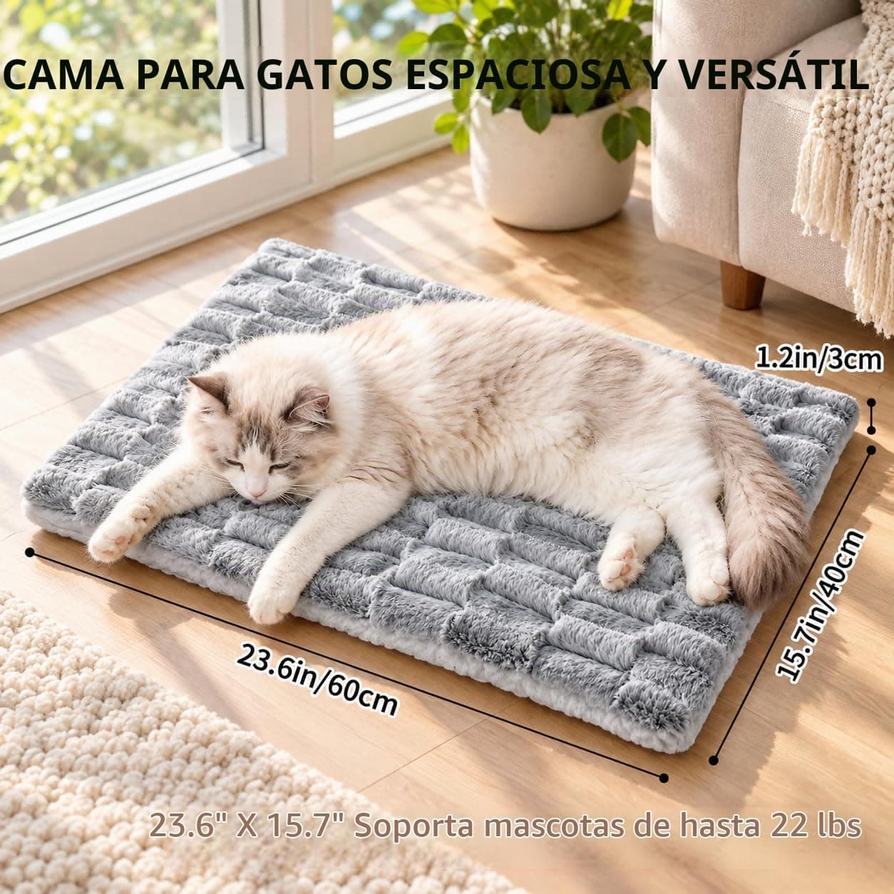Cama autocalentable para gatos, alfombrilla térmica mejorada para — imagen 4
