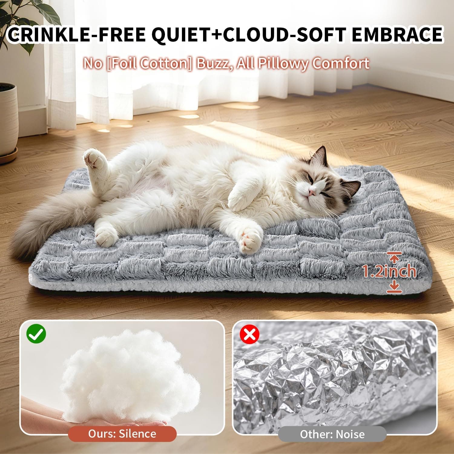 Cama autocalentable para gatos, alfombrilla térmica mejorada para — imagen 3